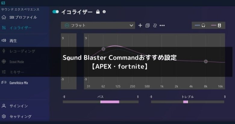 Fpsゲーム Sound Blaster Commandおすすめ設定 Apex Fortnite