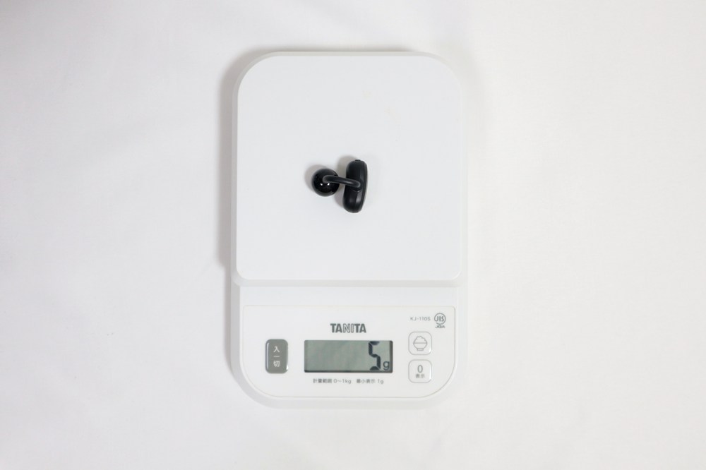 イヤホン単体では、5g