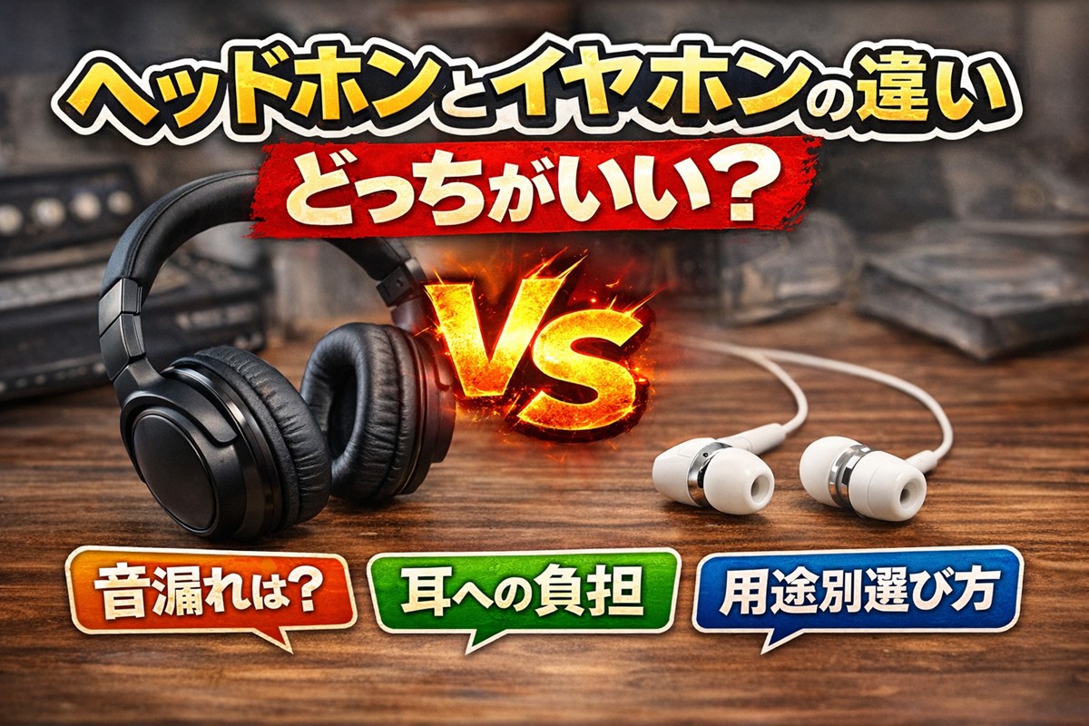 ヘッドホンとイヤホンの違い｜どっちがいい？音漏れ・耳への負担まで用途別に選び方